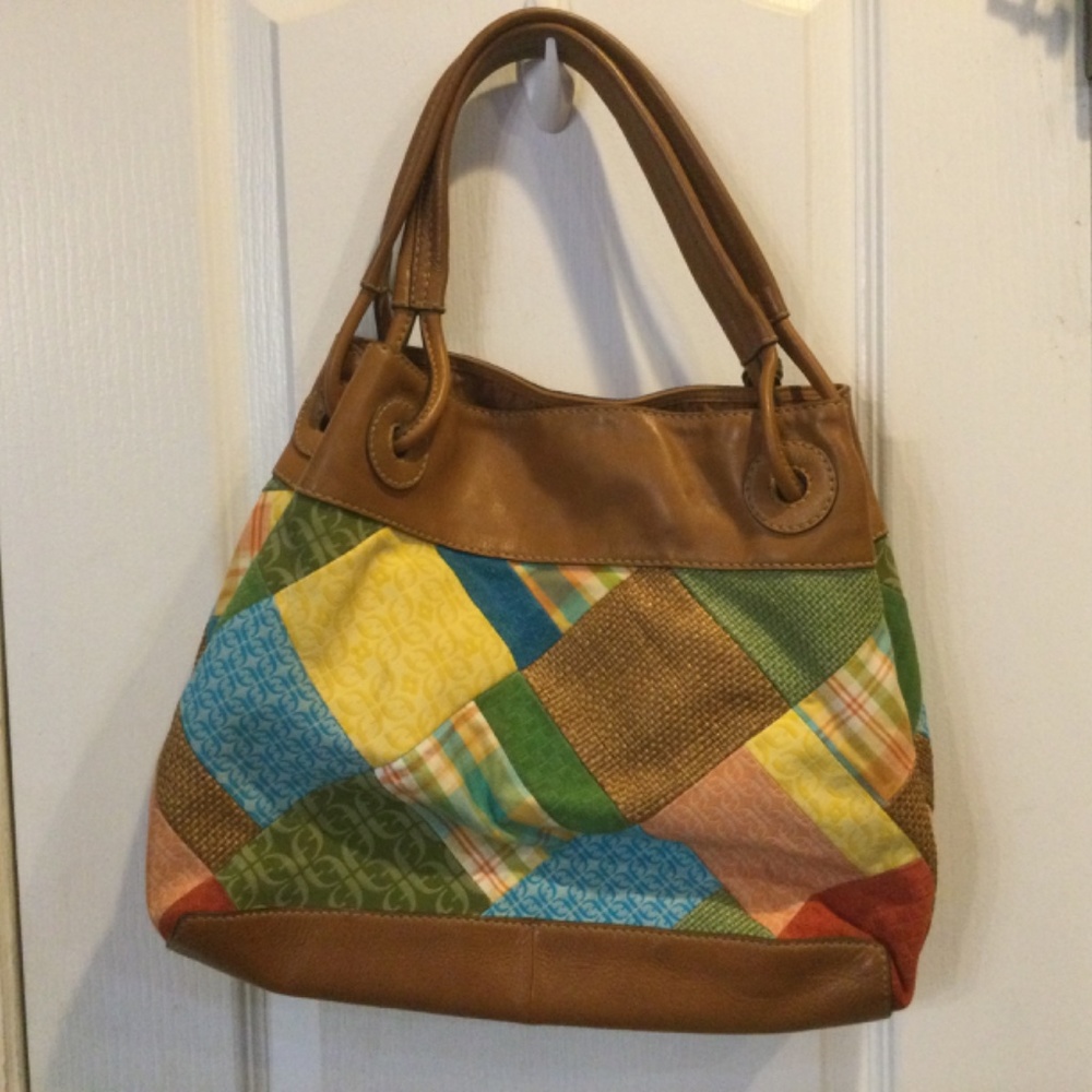 Fossil Multi Colored Patchwork Leather Large Purs… - image 4